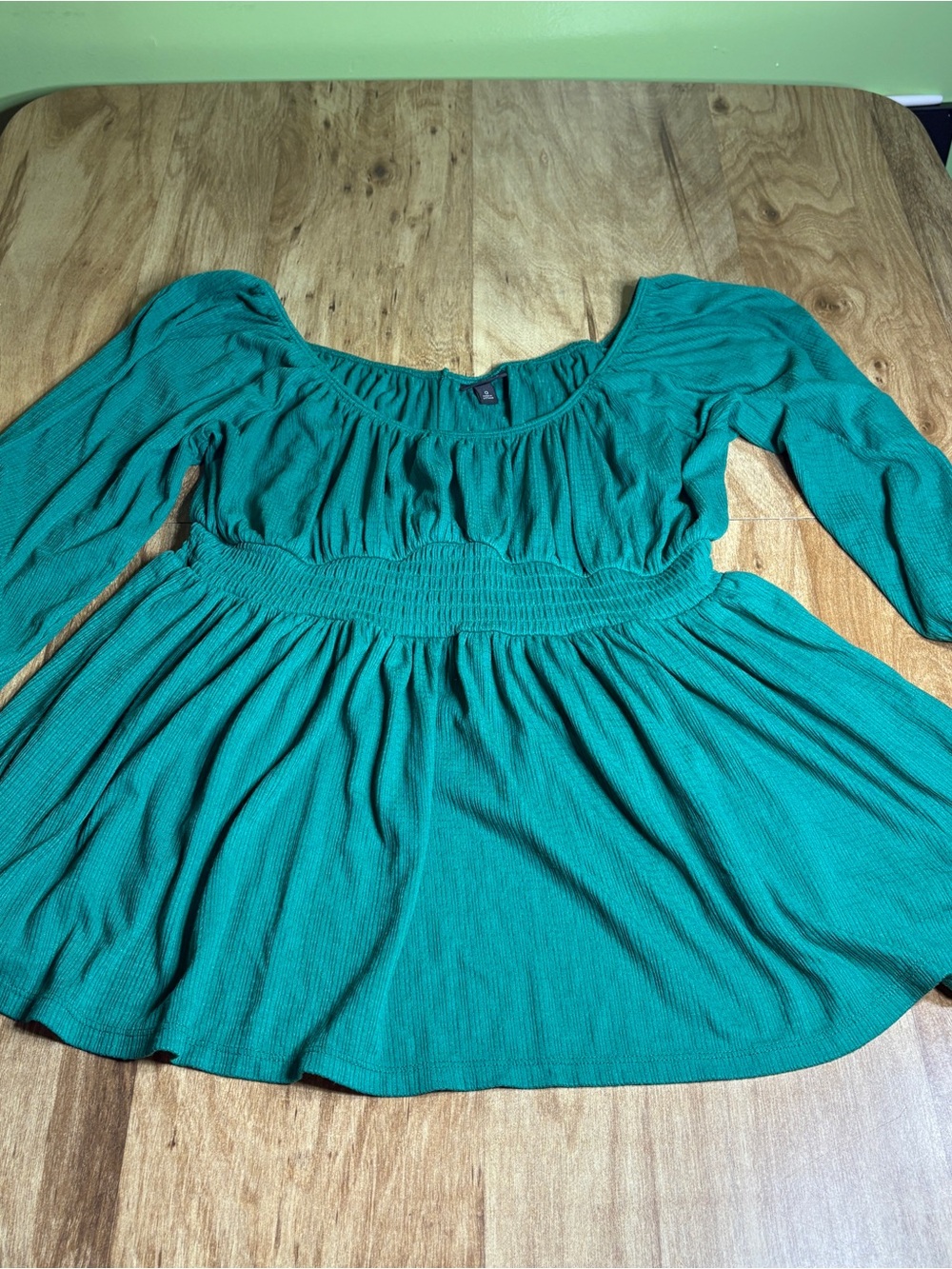 Torrid Green Stretch Ribbed Elastic Cuff Long Sleeve Top Womens Plus Size 0